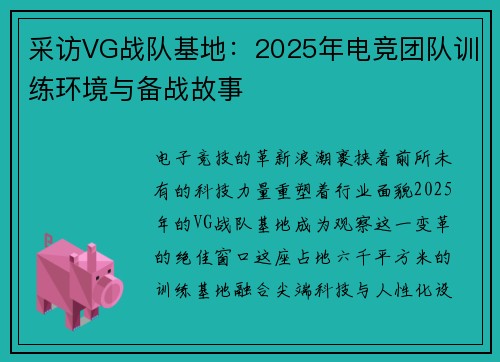 采访VG战队基地：2025年电竞团队训练环境与备战故事